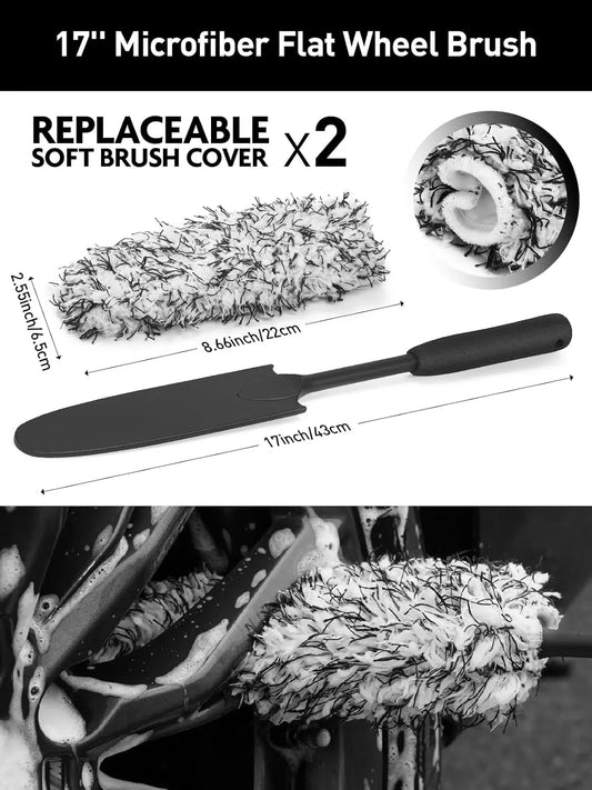 8PCS Car Detailing Brush Kit, Wheel Cleaner Set with Tire, Rim & Detailing Tools