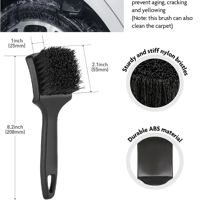 8PCS Car Detailing Brush Kit, Wheel Cleaner Set with Tire, Rim & Detailing Tools