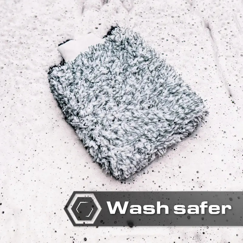 Ultra-Soft 70/30 Microfiber Wash Mitt, Edgeless Scratch-Free Car Cleaner