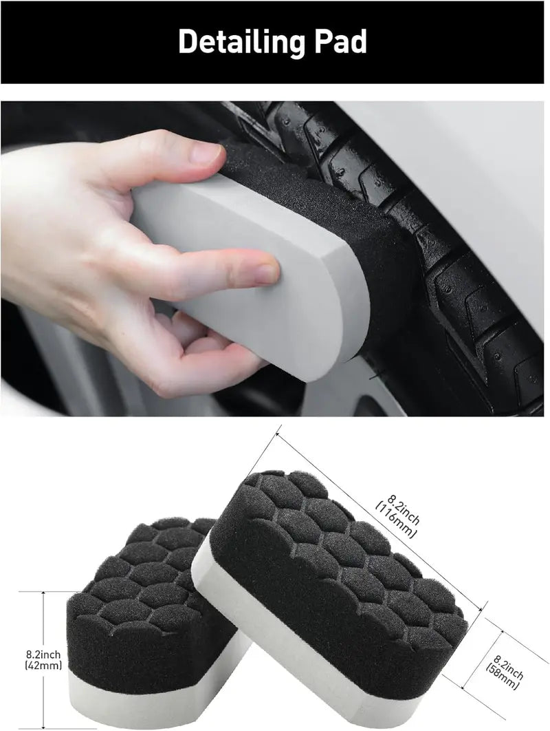 8PCS Car Detailing Brush Kit, Wheel Cleaner Set with Tire, Rim & Detailing Tools