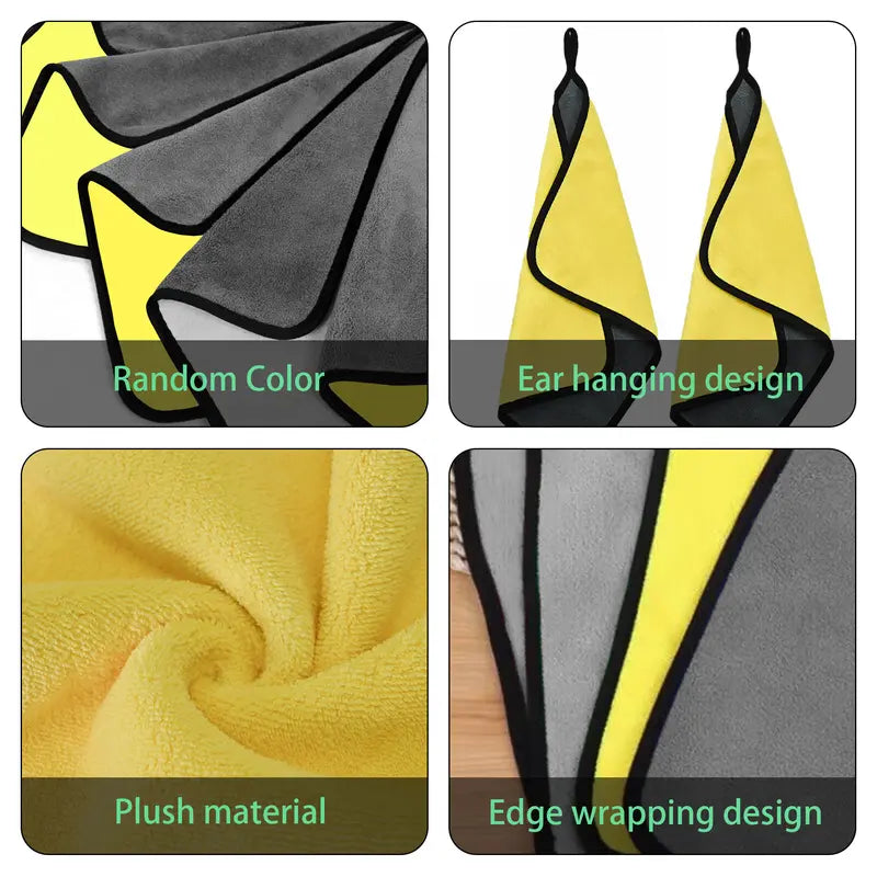 10PCS Lint-Free Microfiber Cleaning Cloths for Cars & Home, Absorbent, Polishing, Drying, Random Colors